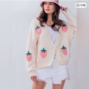 Strawberry and Cream Cardigan